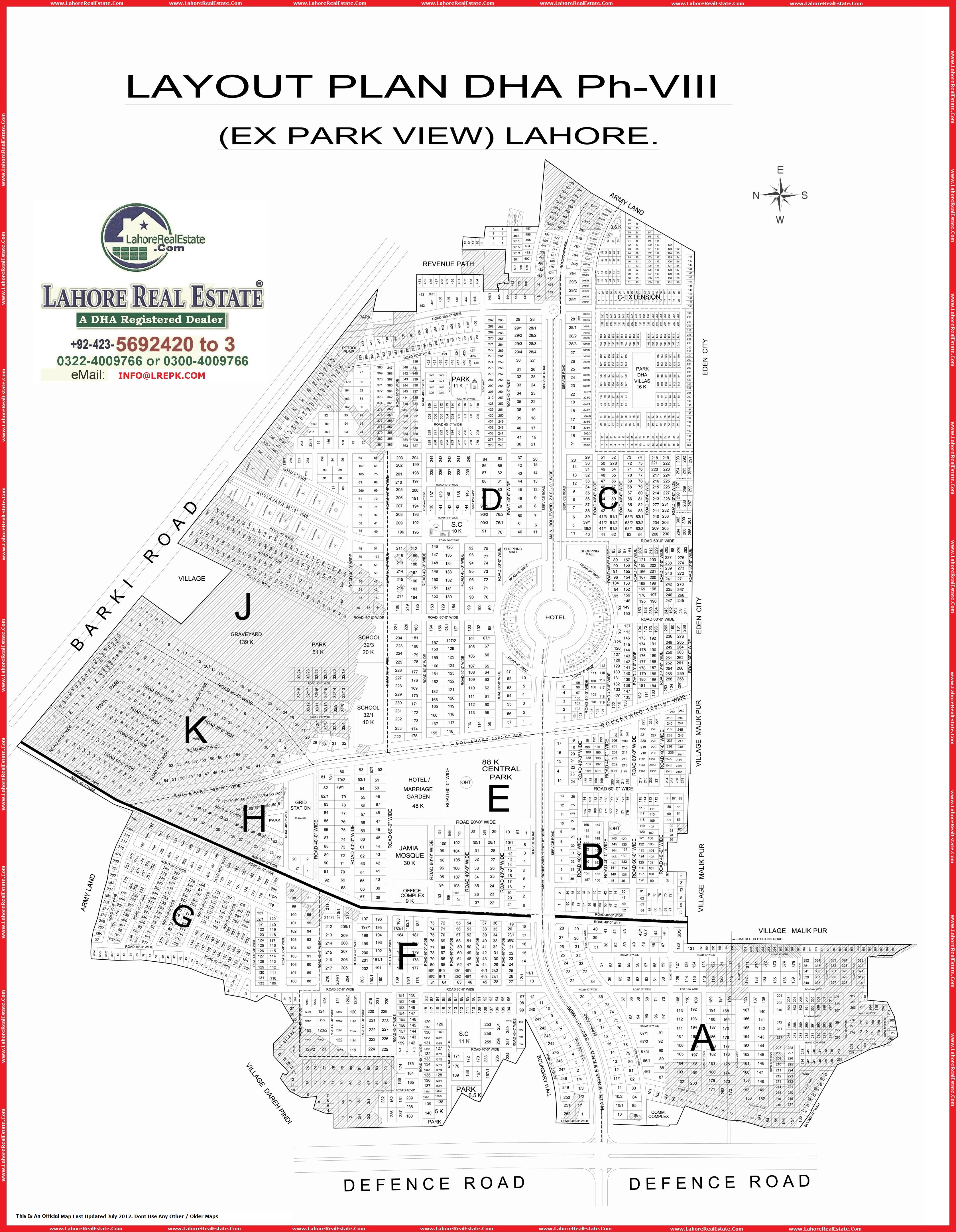 Dha Lahore Phase 8 Park View Map Lahore Real Estate