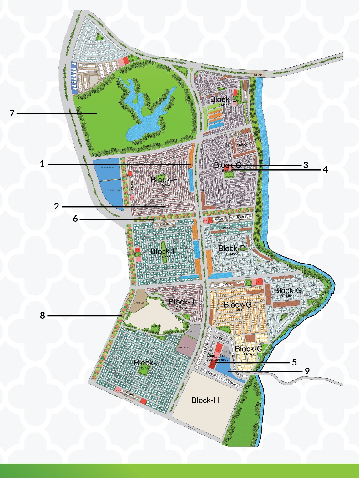 SMART CITY DISTRICTS - CAPITAL SMART CITY MAP - MASTER PLAN – Lahore