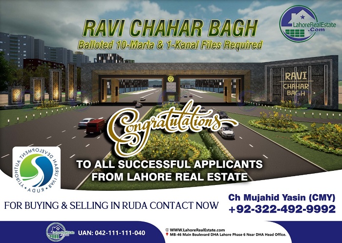 Chahar Bagh RUDA Lahore Files for Sale