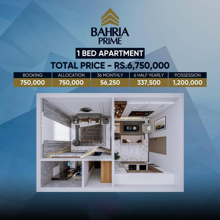 1-Bed Apartment Payment Plan of Bahria Prime