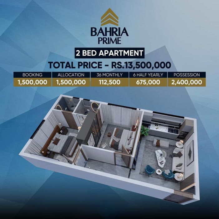 2-Bed Apartment Payment Plan of Bahria Prime