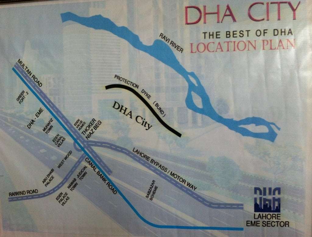 DHA Lahore Phase 13 Location Map