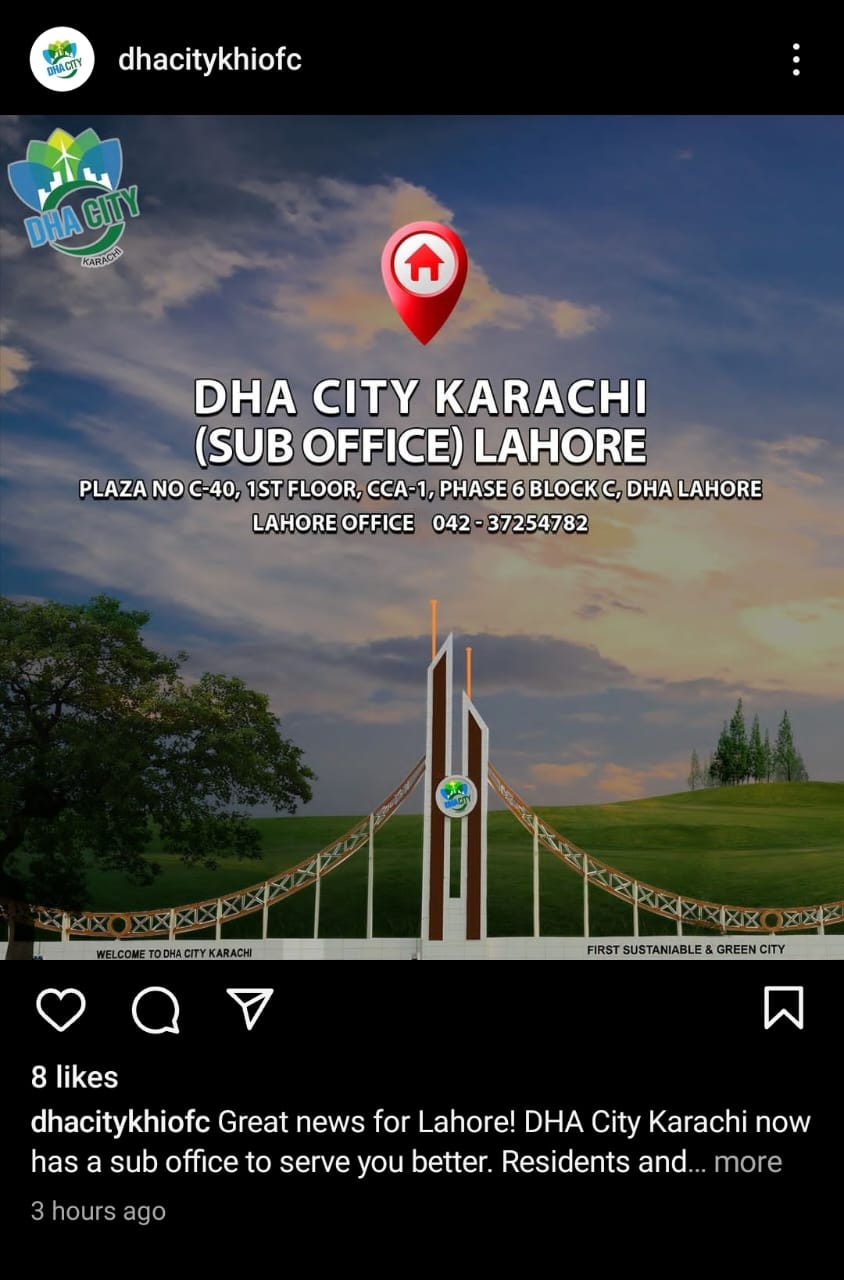 DHA City Karachi Sub office in Lahore