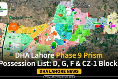DHA Lahore Phase 9 Prism Possession List: D, G, F & CZ-1 Blocks