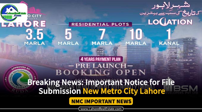 Important Notice for File Submission New Metro City Lahore