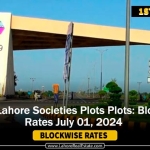 DHA & Lahore Societies Plot Prices Blockwise Rates July 01, 2024