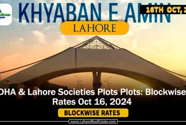 DHA's & Lahore Societies Plot Prices Blockwise Rates 16th October 24