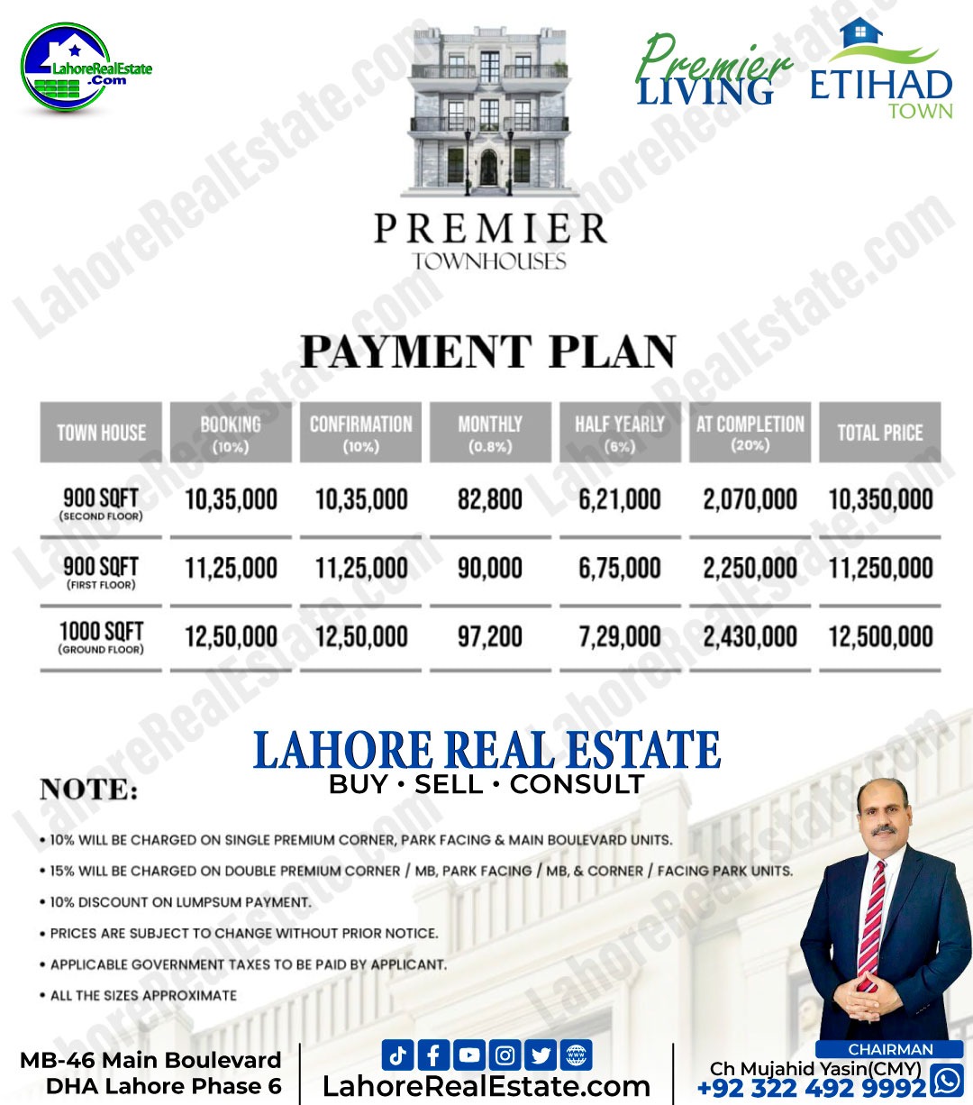 Etihad Town Premier living Town Houses Payment Plan