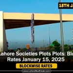 DHA’s & Lahore Societies Plot Prices Blockwise Rates Jan 15,2025