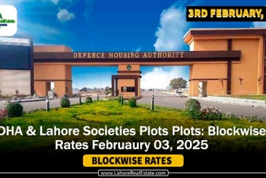 DHA & Lahore Societies Plot Prices Blockwise Rates Feb 03, 2025