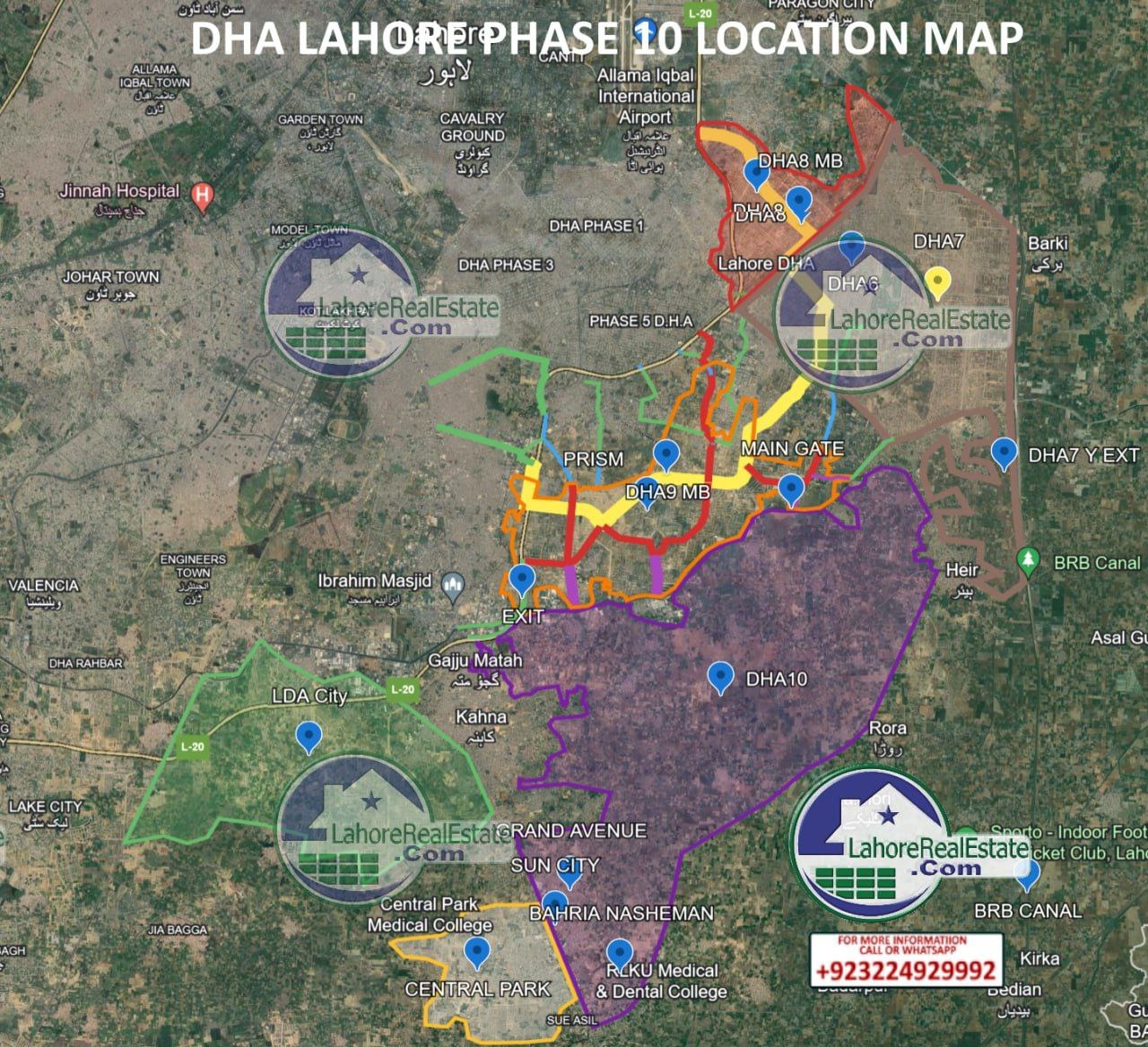 DHA Lahore Phase 10 Location