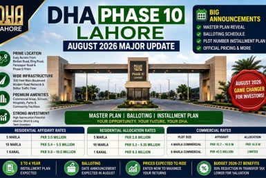 DHA Phase 10 Lahore August 2026 Update | Master Plan, Balloting & Latest File Rates