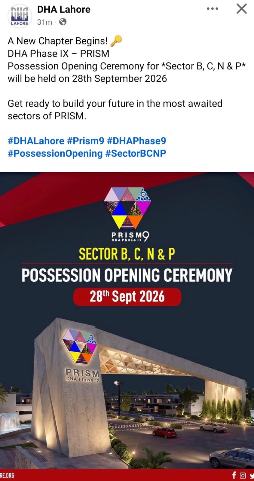 DHA phase 9 Prism Possession for Sector B C N & P
