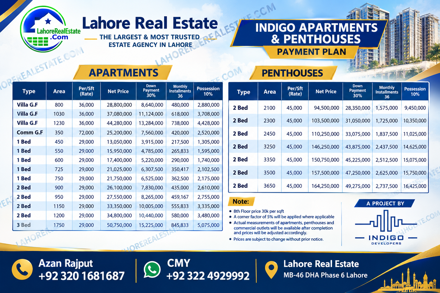 Indigo Signature Apartment Lahore
